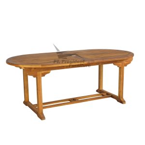 Oval Double Ext Tbl 200-300 x100 X 75 CM