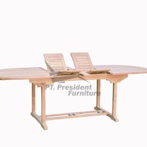 Oval Double Ext Tbl 180-240 x 100 x 75 CM